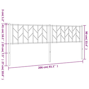 Testiera in Metallo Bianco 200 cm 374524