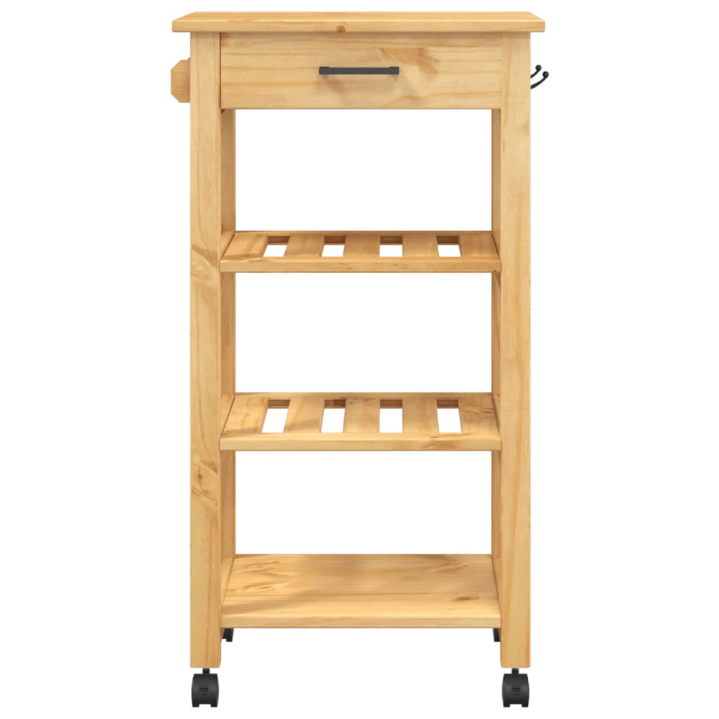 Carrello da Cucina MONZA 48x40x90 cm in Legno Massello di Pino 376079