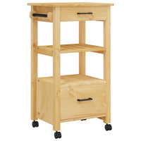 Carrello da Cucina MONZA 48x40x90 cm in Legno Massello di Pino 376082