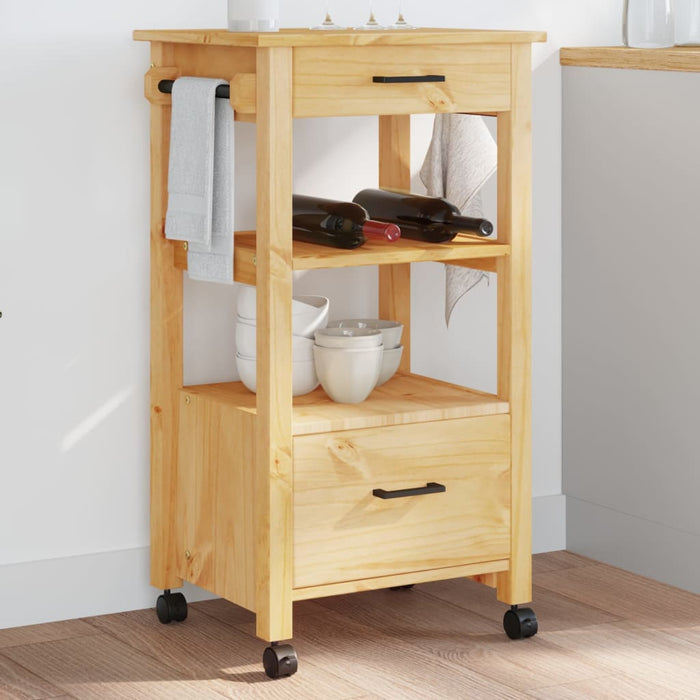 Carrello da Cucina MONZA 48x40x90 cm in Legno Massello di Pinocod mxl 86647