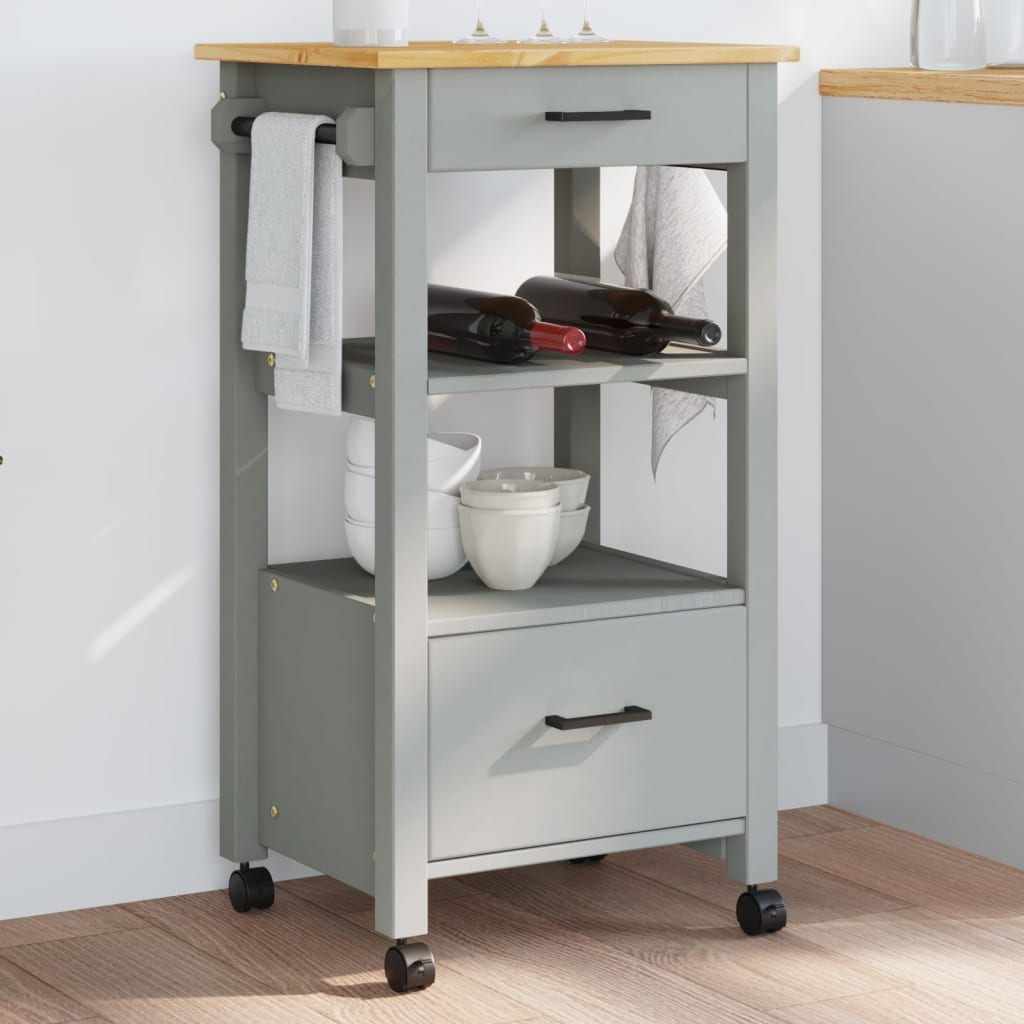 Carrello da Cucina MONZA 48x40x90 cm in Legno Massello di Pinocod mxl 110623