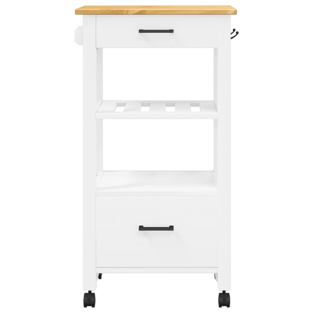 Carrello da Cucina MONZA 48x40x90 cm in Legno Massello di Pino 376084