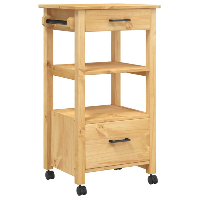 Carrello da Cucina MONZA 48x40x90 cm in Legno Massello di Pino 376085