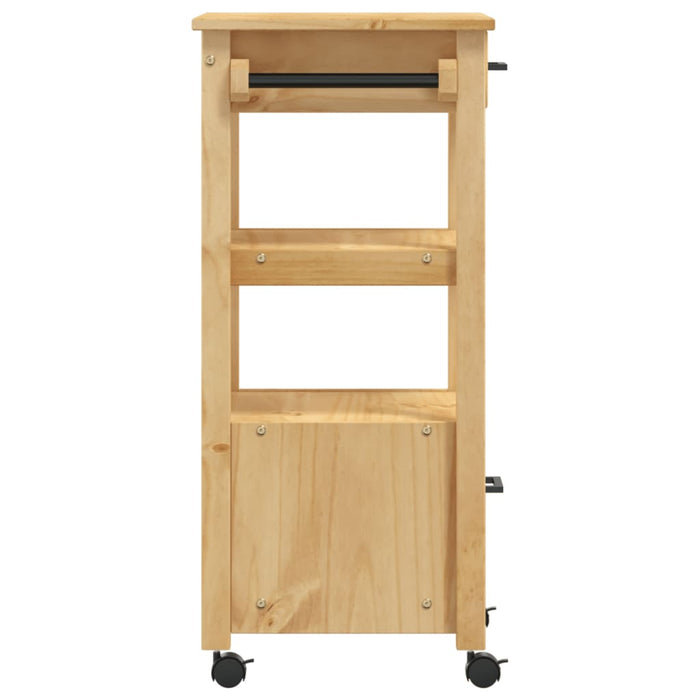 Carrello da Cucina MONZA 48x40x90 cm in Legno Massello di Pino 376085