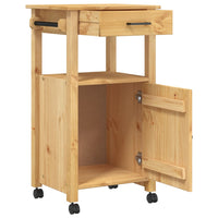 Carrello da Cucina MONZA 48x40x90 cm in Legno Massello di Pino 376088