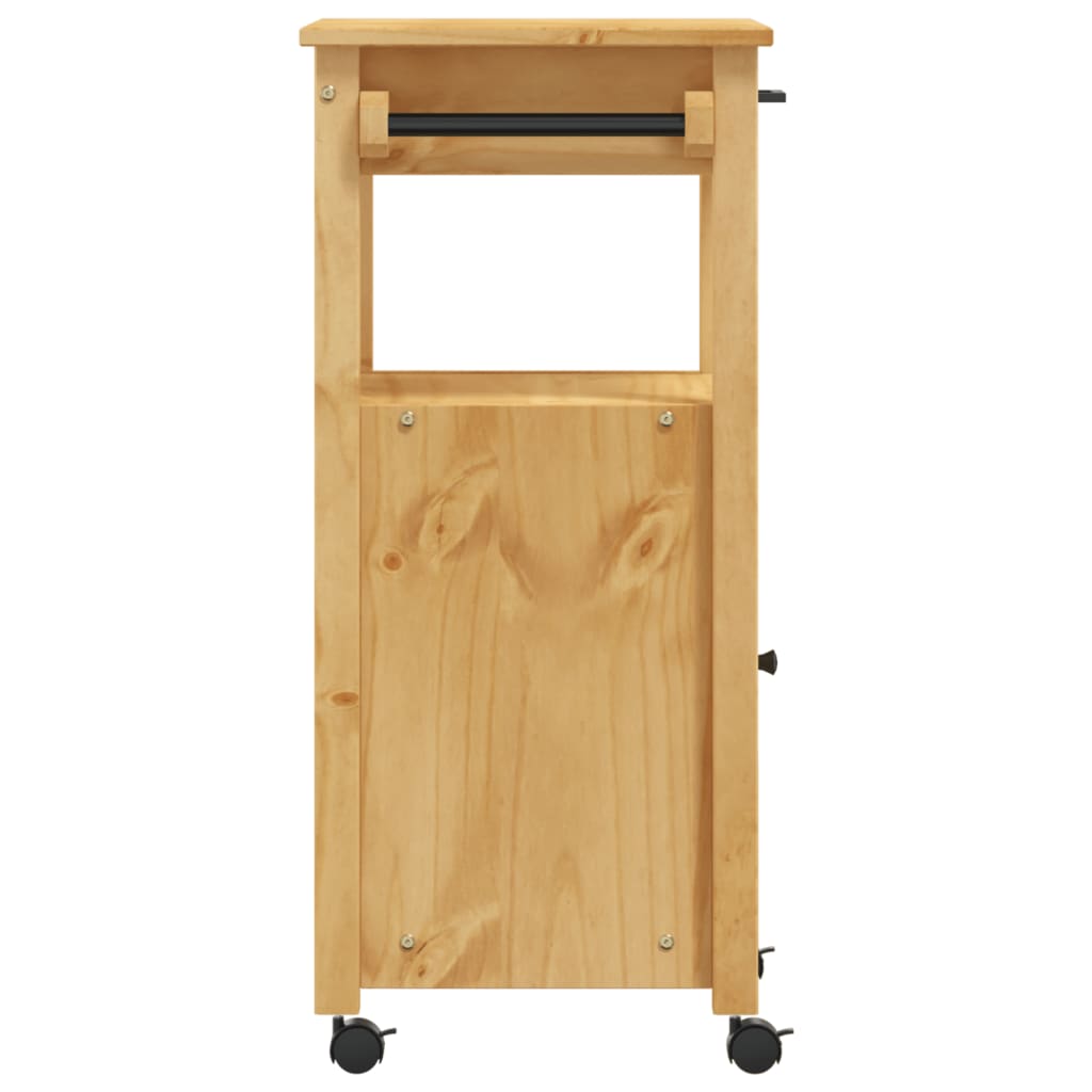 Carrello da Cucina MONZA 48x40x90 cm in Legno Massello di Pino 376088