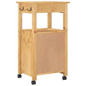 Carrello da Cucina MONZA 48x40x90 cm in Legno Massello di Pino 376088