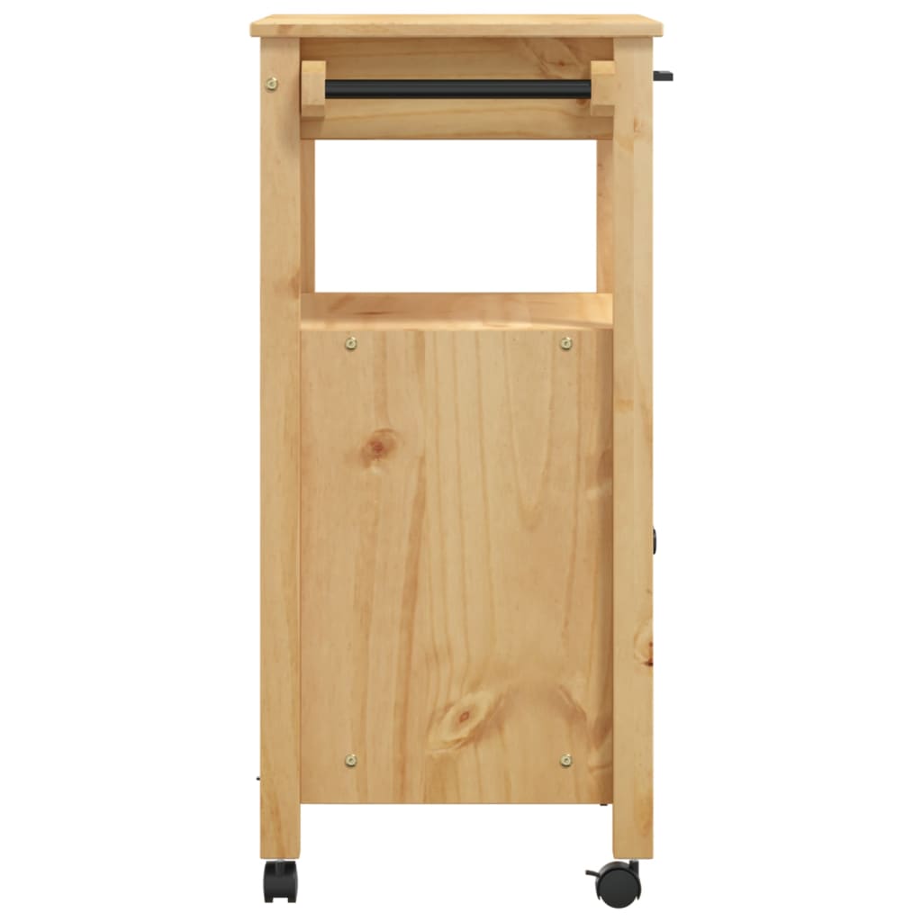 Carrello da Cucina MONZA 60x40x90 cm in Legno Massello di Pino 376097