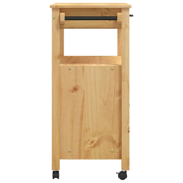 Carrello da Cucina MONZA 84x40x90 cm in Legno Massello di Pino 376106