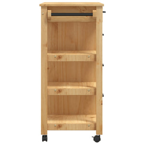 Carrello da Cucina MONZA 84x40x90 cm in Legno Massello di Pino 376112