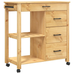 Carrello da Cucina MONZA 84x40x90 cm in Legno Massello di Pinocod mxl 134651