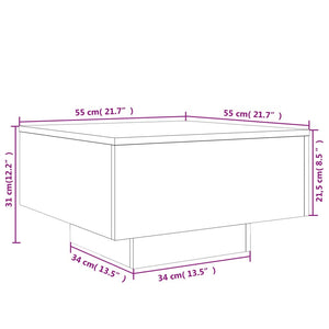 Tavolino da Salotto Nero 55x55x31 cm in Legno Multistrato 836568