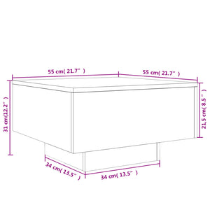 Tavolino da Salotto Rovere Sonoma 55x55x31 cm Legno Multistrato 836569