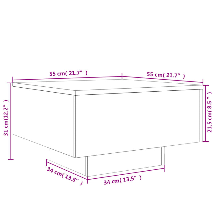 Tavolino da Salotto Rovere Sonoma 55x55x31 cm Legno Multistrato 836569