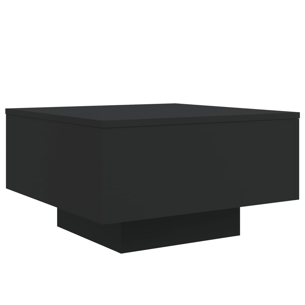 Tavolino da Soggiorno con Luci LED Nero 55x55x31 cm 836575