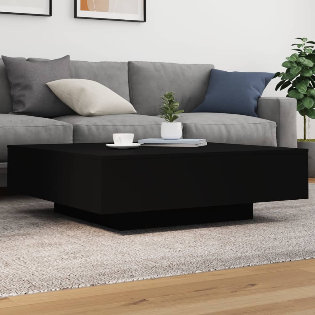 Tavolino da Salotto Nero 100x100x31 cm in Legno Multistratocod mxl 86076