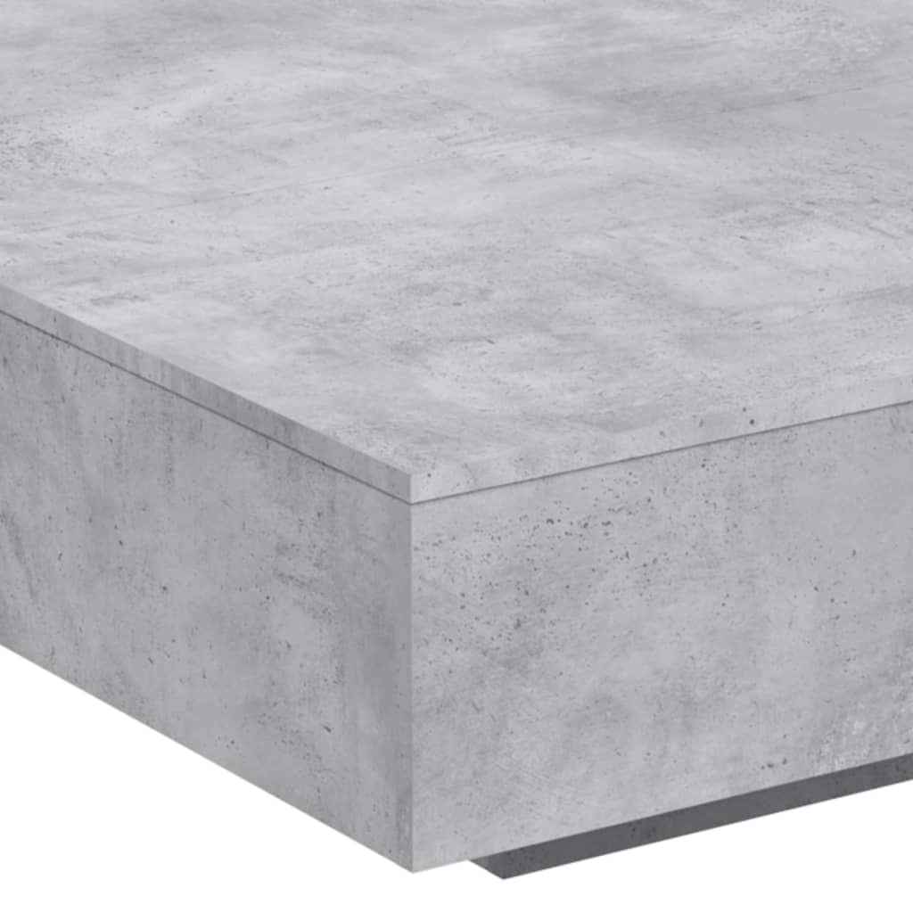 Tavolino Salotto Grigio Cemento 100x100x31 cm Legno Multistrato 836598