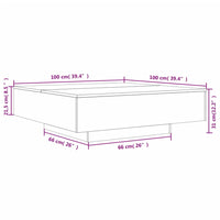 Tavolino Salotto Grigio Cemento 100x100x31 cm Legno Multistrato 836598