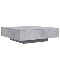 Tavolino da Soggiorno con Luci LED Grigio Cemento 100x100x31 cm 836605