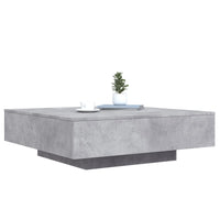 Tavolino da Soggiorno con Luci LED Grigio Cemento 100x100x31 cm 836605