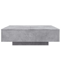 Tavolino da Soggiorno con Luci LED Grigio Cemento 100x100x31 cm 836605