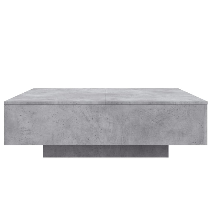 Tavolino da Soggiorno con Luci LED Grigio Cemento 100x100x31 cm 836605