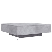 Tavolino da Soggiorno con Luci LED Grigio Cemento 100x100x31 cm 836605