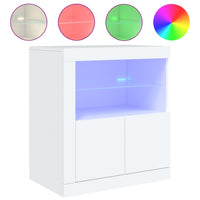 Credenza con Luci LED Bianca 60,5x37x67 cm 836616