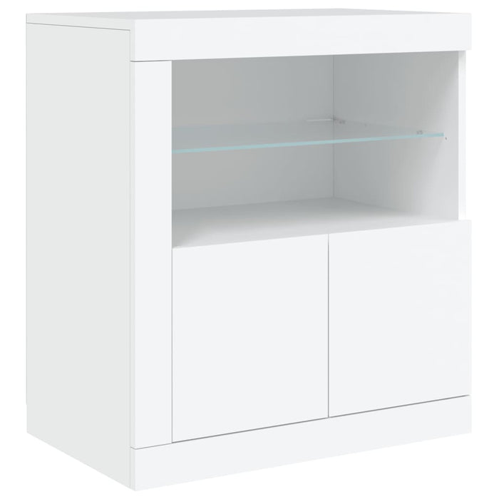 Credenza con Luci LED Bianca 60,5x37x67 cm 836616