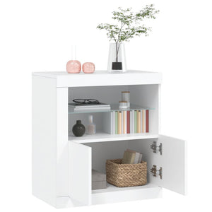 Credenza con Luci LED Bianca 60,5x37x67 cm 836616