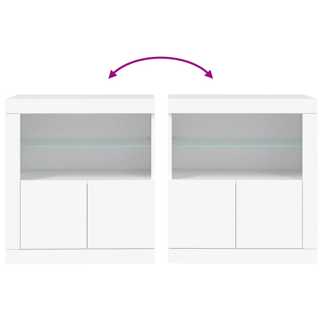 Credenza con Luci LED Bianca 60,5x37x67 cm 836616