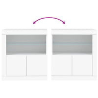 Credenza con Luci LED Bianca 60,5x37x67 cm 836616