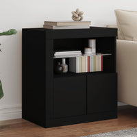 Credenza con Luci LED Nera 60,5x37x67 cm 836617