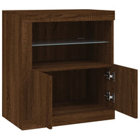 Credenza con Luci LED Rovere Marrone 60,5x37x67 cm 836622