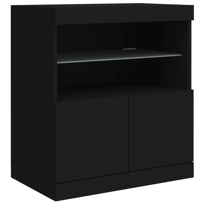 Credenza con Luci LED Nera 60x37x67 cmcod mxl 86291