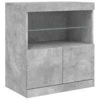 Credenza con Luci LED Grigio Cemento 60x37x67 cm 836654