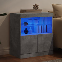 Credenza con Luci LED Grigio Cemento 60x37x67 cm 836654