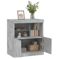 Credenza con Luci LED Grigio Cemento 60x37x67 cm 836654