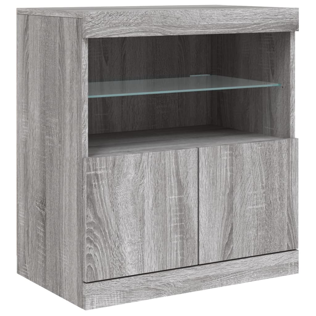 Credenza con Luci LED Grigio Sonoma 60x37x67 cmcod mxl 134281