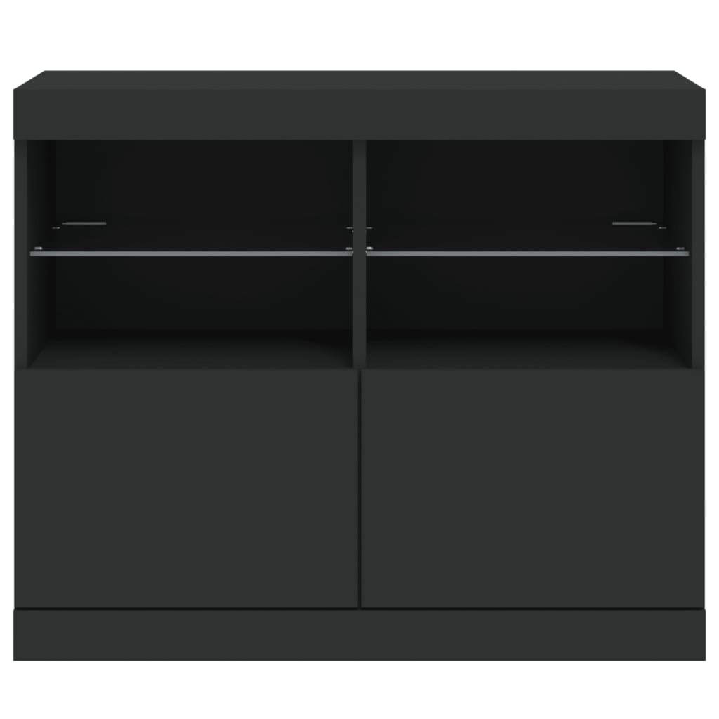 Credenza con Luci LED Nera 81x37x67 cm 836659