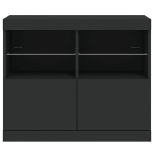 Credenza con Luci LED Nera 81x37x67 cm 836659