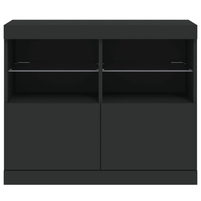 Credenza con Luci LED Nera 81x37x67 cm 836659