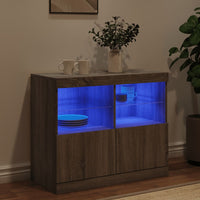 Credenza con Luci LED Grigio Sonoma 81x37x67 cm 836663