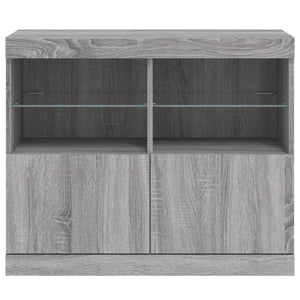 Credenza con Luci LED Grigio Sonoma 81x37x67 cm 836663