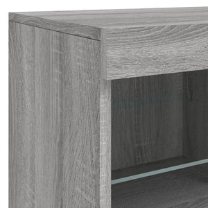 Credenza con Luci LED Grigio Sonoma 81x37x67 cm 836663