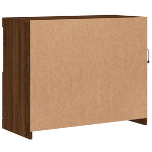 Credenza con Luci LED Rovere Marrone 81x37x67 cm 836664