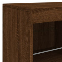 Credenza con Luci LED Rovere Marrone 81x37x67 cm 836664