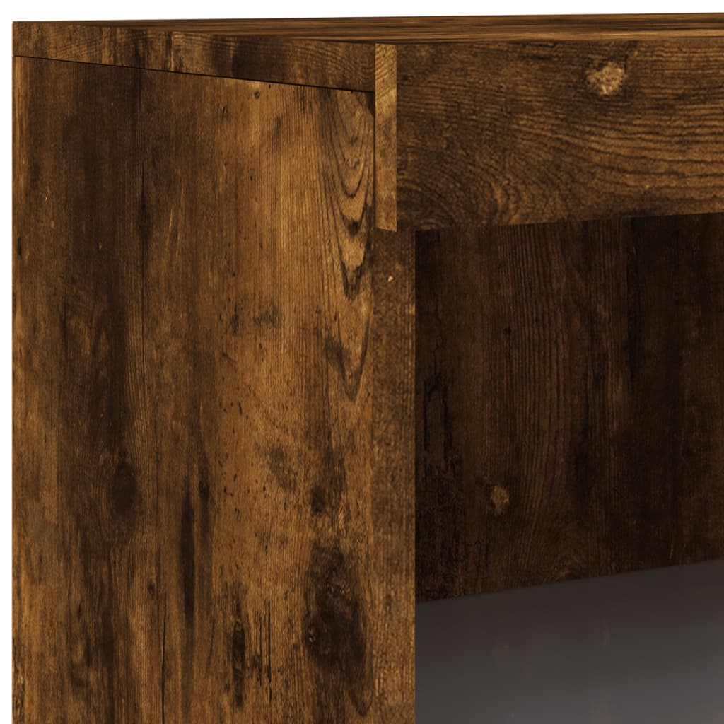 Credenza con Luci LED Rovere Fumo 60,5x37x100 cm 836669