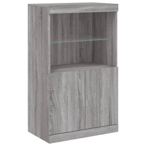 Credenza con Luci LED Grigio Sonoma 60,5x37x100 cm 836670