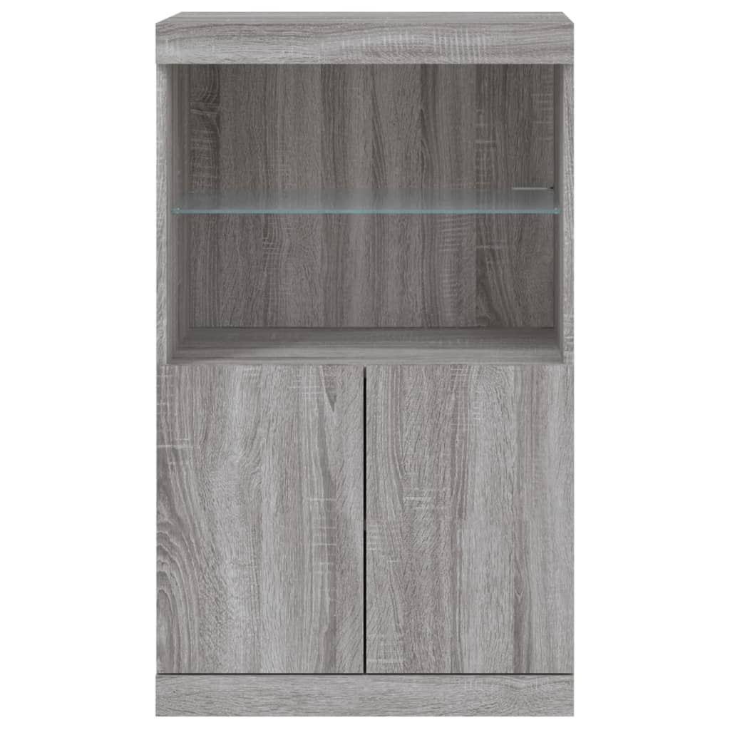 Credenza con Luci LED Grigio Sonoma 60,5x37x100 cm 836670